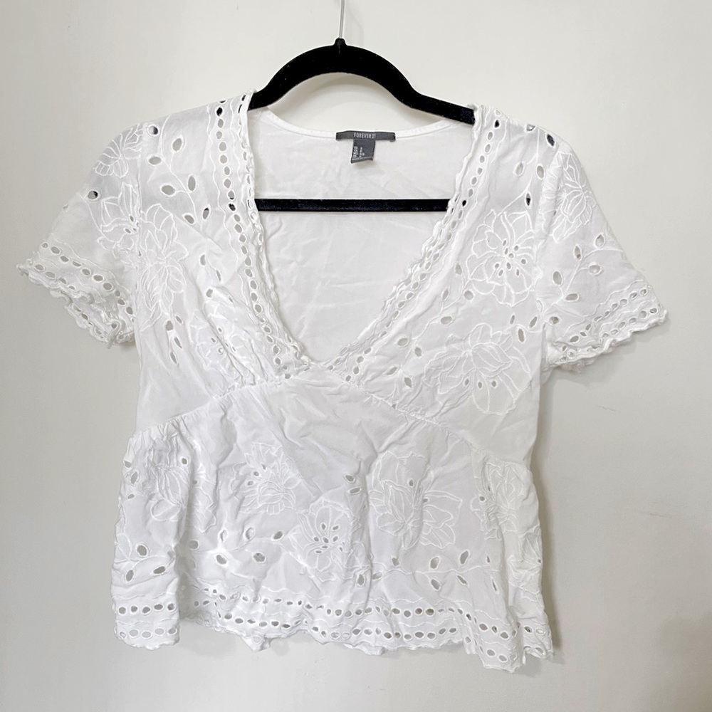White embroidered top